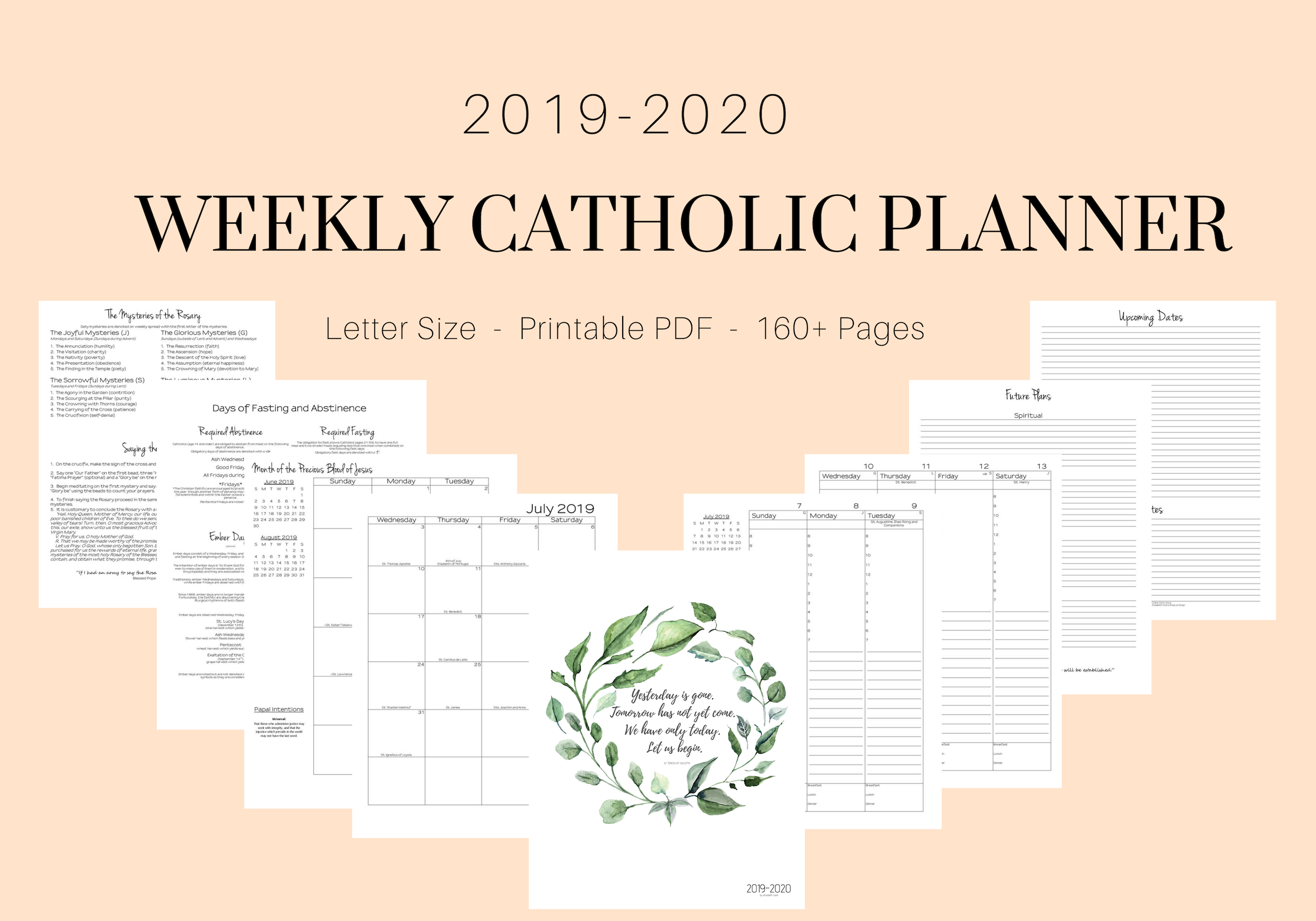 Weekly Catholic Planner elizabeth clare