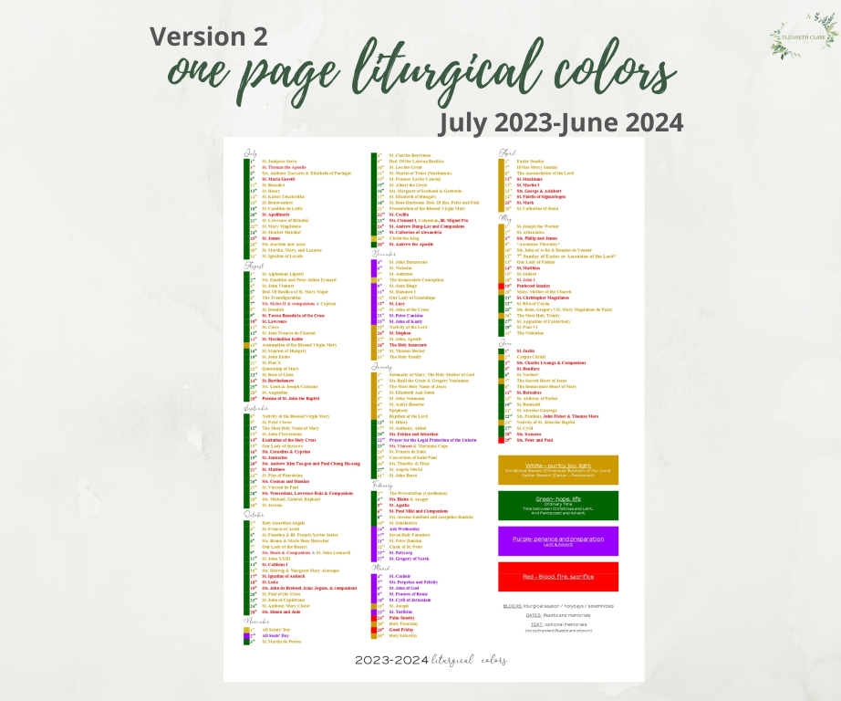 roman catholic liturgical calendar