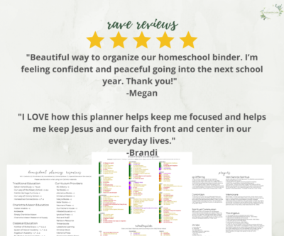 2023-2024 Printable Catholic Homeschool Planner PDF - elizabeth clare